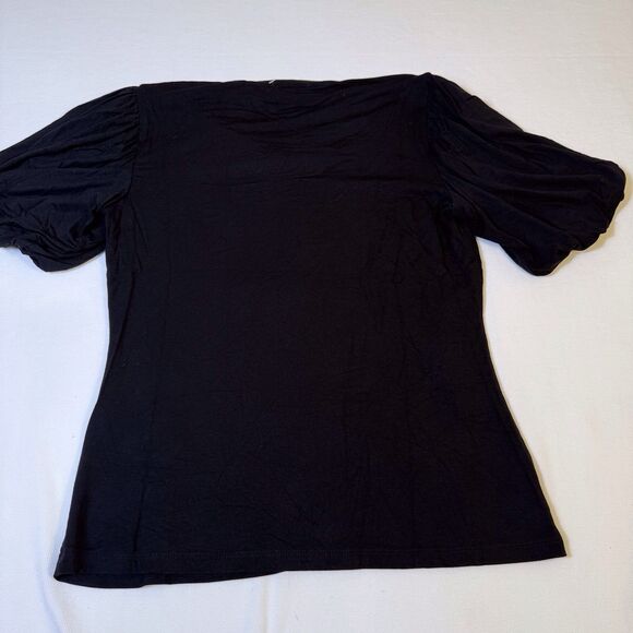 Tahari Women's Pleated Balloon Short Sleeve Blouse Shirt Black Size Small NWT - Picture 12 of 12